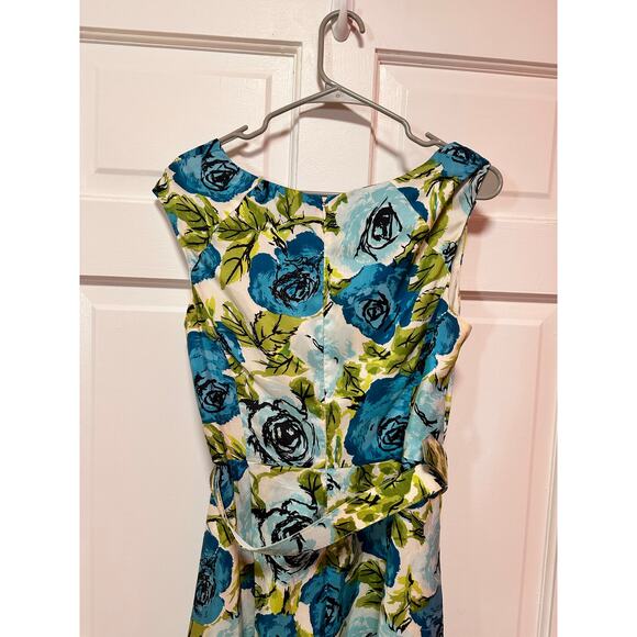 Talbots Floral Fit and Flare Midi Silk Dress size 10P - Picture 6 of 8